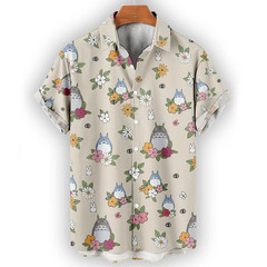 Totoro Hawaiian Shirt – Floral Ghibli-Inspired Bu