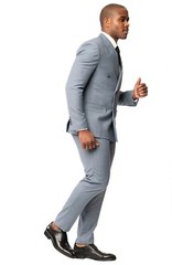 Slim Fit Double Breasted Slate Blue Grey Mens Suit 2 Button Peak Lapel AZAR MAN