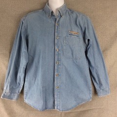 Blue Generation Triumph Motorcycles Denim Shirt Mens Sz M Blue L/S Biker Rugged