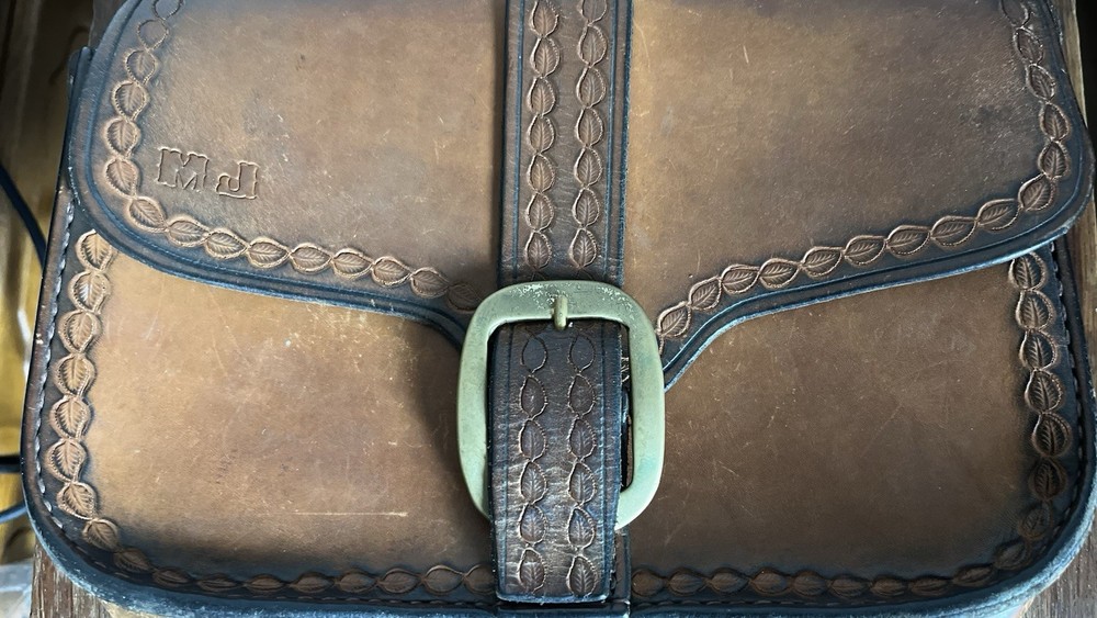 Vintage Genuine Leather Shoulder Bag/Handmade Satchel Rich Cognac Brown