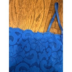 Boutique Essentials Royal Blue Lace Trim Camisole Tank Top Womens Medium