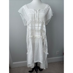Free People Tied To You Maxi Tunic Optic White Women’s L NWT