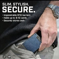 MENS WALLET METAL CARD HOLDER CASH STRAP MINIMALIST PULL TAB WALLET-CUSTOMIZE IT