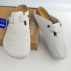 Birkenstock Boston X Stussy Suede Footbed Clog White Women’s and Men’s Shoes New