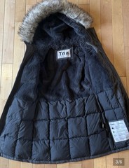 Tna Avoriaz Parka Women’s XS Gray Down Coat Water-Repellent Fur Trim Hood
