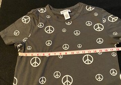 For The Republic White/Moss T-Shirt Women’s M Short Sleeve Peace NEW