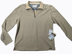 Purnell Santa Barbara Work Wear Mens Beige 1/4 Zip Pullover Sweater XL NWT