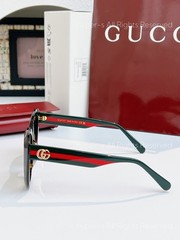 Gucci GG0860S Women Sunglasses Cat Eye Black Frame Gold GG Logo UV400 Shades