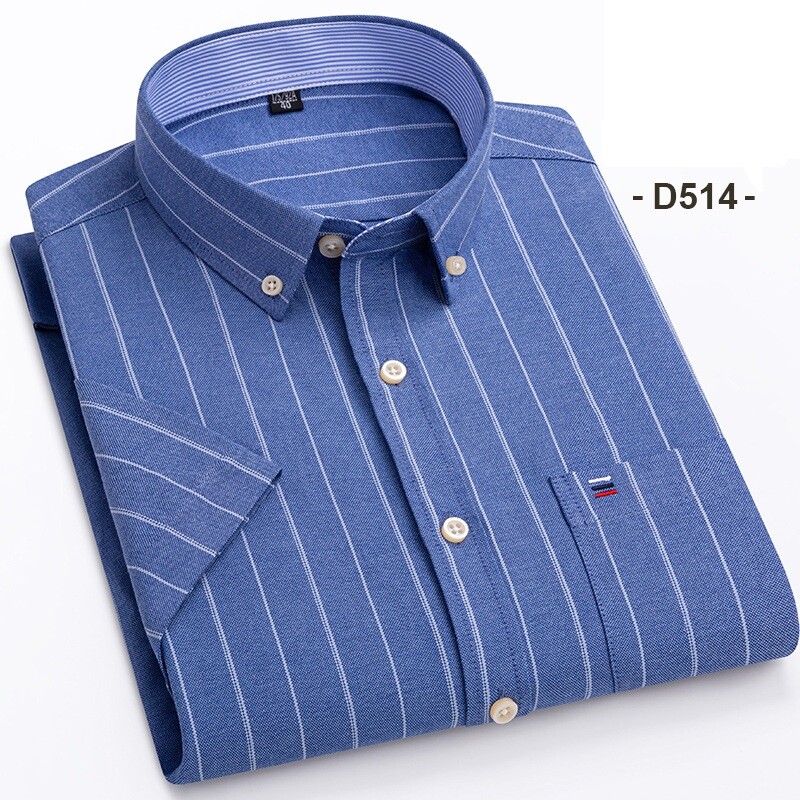 Mens Dress Oxford Shirts Formal Business Short Sleeves Cotton Casual Shirts Top