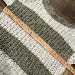 Pilcro Women’s Boat Neck Sweater White Moss Green Size S
