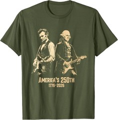 George Washington Lincoln Playing Guitar Abe Lincoln 250th T-Shirt