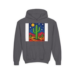 Desert Cactus Landscape Under Starry Night Sky Hoodie, Nature Art Hoodie, Out…