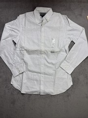 Claiborne Mens *NEW* Medium SlimFit Shirt White/black Stripe