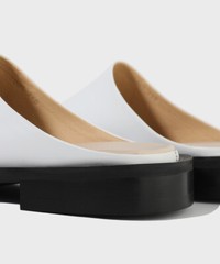 Firenze Atelier Men’s White Cow Leather Mules & Slip-on Clogs Leather Slippers