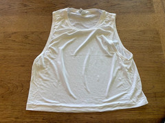 PINK Victoria’s Secret Optic White MEDIUM Seamless Drapey Muscle Tank Top VS