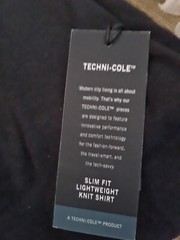 NWT Kenneth Cole Men’s Slim Fit Techni-Cole Stretch 3 Button T Shirt Black Large