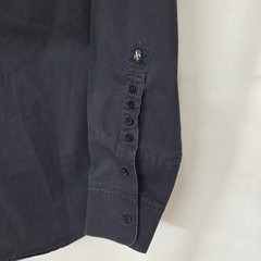 Howe Button Up Shirt Mens L Black Western Cowboy Yoke Multi Button Cuff Cotton