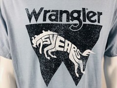 Wrangler Brand Logo 75 Years Blue Graphic T-Shirt Mens Size XL New without Tags