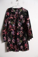Next Womens Floral Patterned Smock Retro Dress Black – Size Medium M (D41)