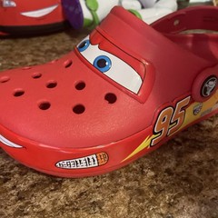Crocs Kids Lightning McQueen Red Light Up Clogs Slip On Casual Shoes