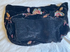 JOHNNY WAS NWT Brenda Tote Handbag Purse Black Velvet Embroidered Sequin Floral