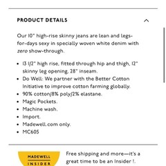 Madewell Plus High-Rise Skinny Jeans in Pure White 16w
