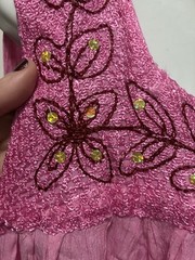 NWT Kaftan Muumuus Pink Hippie Sequin Embroidered Dress XL Fringe India OSFA
