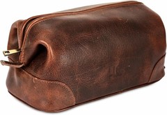 New Handmade Buffalo Leather Unisex Toiletry Bag Travel Dop Kit Men Shaving Case