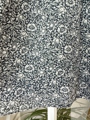Next Morris &Co Navy Mallow Forest Print Half Sleeve Textured Top Blouse Size 18
