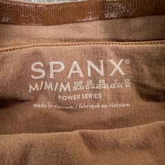 Spanx Shapewear Shorts Womens Medium Brown High Waist Tummy Shaper Power Series