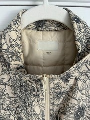 Mother Smocked Friends With The Flowers Jacket Womens M White Floral Quilted Zip