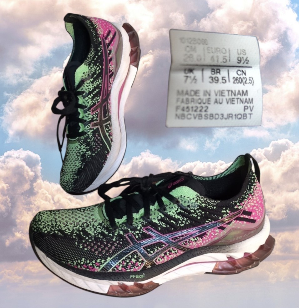 Asics Gel-Kinsei FF Blast Womens Size 9.5 Black Pink Rave Athletic Running Shoes