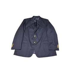 Brooks Brothers Mens 50L Navy Blue Wool Blazer Gold Crest Buttons Made in USA