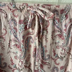 LRL Ralph Lauren Womens Sz L Pink Paisley Pajama Set Monogram #L