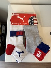 PUMA QUARTER CREW MEN’S SOCKS 6 PAIR SIZE SHOE 8-12 SOCK 10-13 USA SOCCER