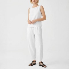 Eileen Fisher NWT Slubby Organic Cotton Linen Lantern Pant, PP-3X