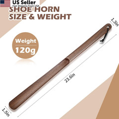 muso wood Wooden Shoe Horn, Walnut Horn Long 23.6 x 1.37 inch,