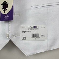 Tayion Collection Men’s Vest Classic-Fit Solid Suit Separate Size S White