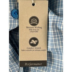 NEW Daniel Cremieux Men’s LARGE Blue Plaid Performance Dress Shirt