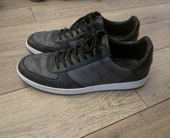 Louis Vuitton Men’s Black/Gray Monogram Logo Low Top Sneakers Size 12US/ 45 EU