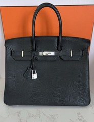 Hermes Black Birkin 35 in Noir Togo Leather With Palladium Hardware