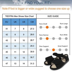 Mens Diabetic Sandals Casual Comfort Outdoor Adjustable Shoes for Swollen Feet