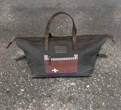 Pendleton Bridger Stripe Weekender Tote Bag Large Green Woven