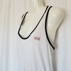 Hunter Target Women Dress White Mesh A-Line Racerback Sleeveless Tank Zip Sz S