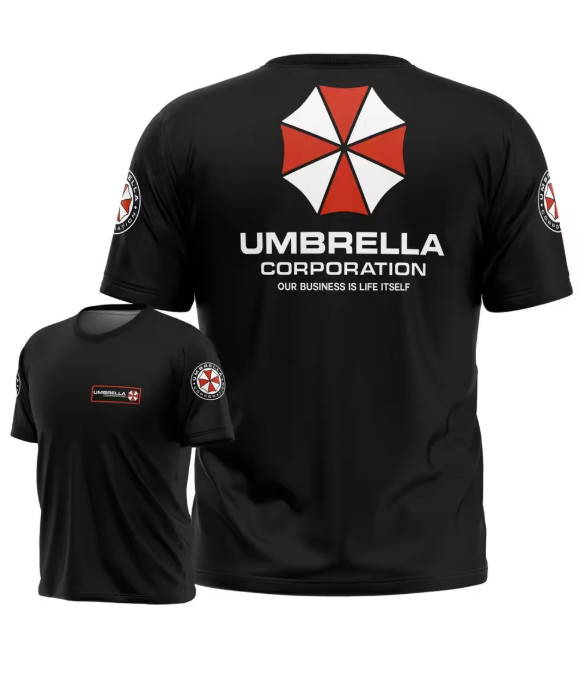 Umbrella Corporation Logo T-Shirt Black 3D Print Gamer Graphic Tee