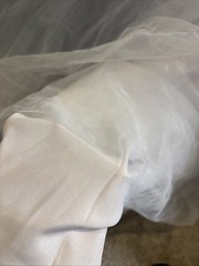 Size 4-6 A Line Appliqué Illusion Corset Wedding Dress With High Slit