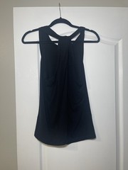 By Anthropologie Black Draped Knot Racerback Tank Top Sleeveless Size Small