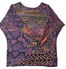 Vintage Baby Phat Women’s Scoop Neck Knit Snake Print Long Raglan Sleeve Top XL