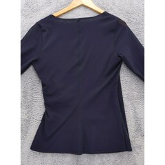 Coldwater Creek Mesh Top Medium M 3/4 Sleeve Surplice Ruched