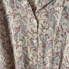 LRL Ralph Lauren Womens Sz L Pink Paisley Pajama Set Monogram #L